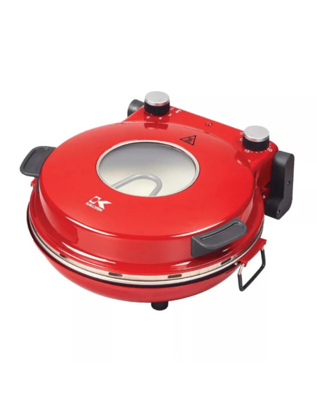 HORNO DE PIZZA KALORIK DE PIEDRA ALTO CALOR 1200W VENTANA DE VIDRIO ROJO