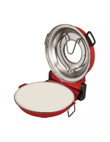 HORNO DE PIZZA KALORIK DE PIEDRA ALTO CALOR 1200W VENTANA DE VIDRIO ROJO