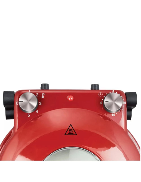 HORNO DE PIZZA KALORIK DE PIEDRA ALTO CALOR 1200W VENTANA DE VIDRIO ROJO