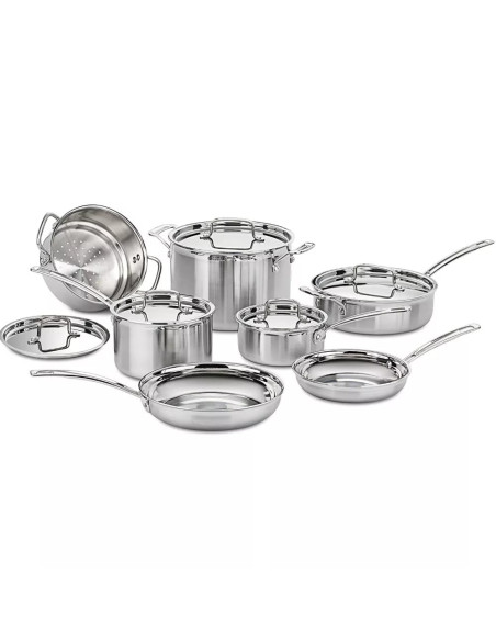 SET DE OLLAS CUISINART 12PCS TRES CAPAS ALUMINIO ACERO INOX