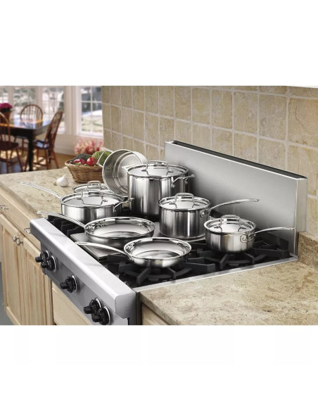SET DE OLLAS CUISINART 12PCS TRES CAPAS ALUMINIO ACERO INOX