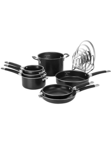 SET DE OLLAS CUISINART 12PCS ANTIADHERENTE ALUMINIO NEGRO