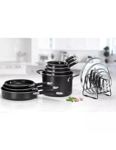 SET DE OLLAS CUISINART 12PCS ANTIADHERENTE ALUMINIO NEGRO