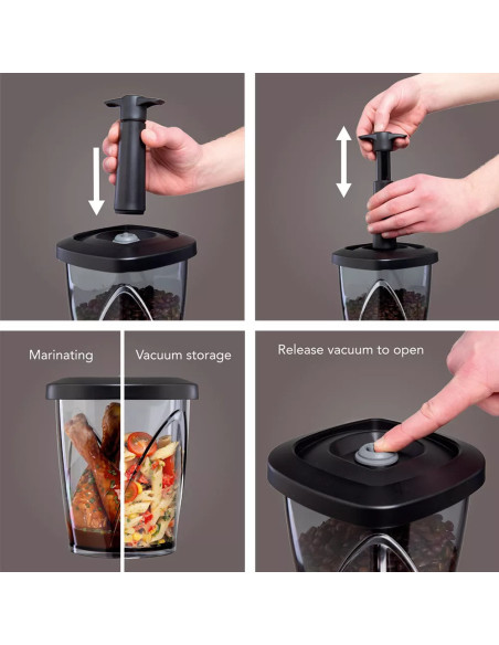 CONSERVADOR DE CAFE VACU VIN CON BOMBA AL VACIO COLOR NEGRO