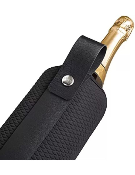 Enfriador Activo De Vino Champagne Vacu Vin Artico Cuero Color Negro
