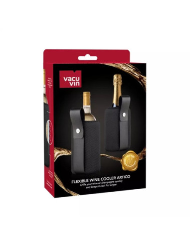 Enfriador Activo De Vino Champagne Vacu Vin Artico Cuero Color Negro