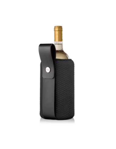 Enfriador Activo De Vino Champagne Vacu Vin Artico Cuero Color Negro
