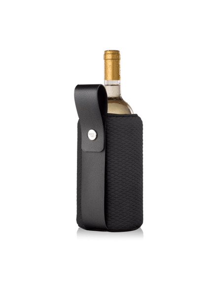 Enfriador Activo De Vino Champagne Vacu Vin Artico Cuero Color Negro