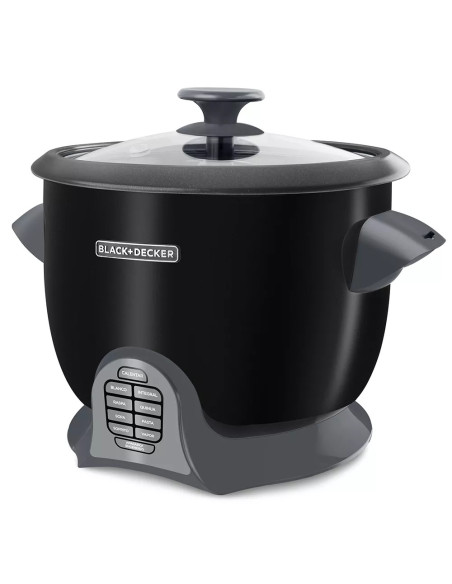 Olla Arrocera Black Decker Capacidad 28Tzs 9 Programas Tapa Vidrio Multiusos Negra