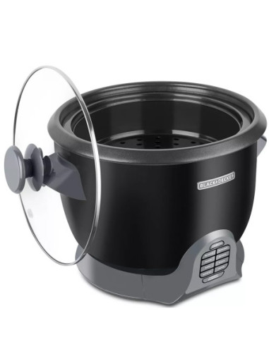 Olla Arrocera Black Decker Capacidad 28Tzs 9 Programas Tapa Vidrio Multiusos Negra