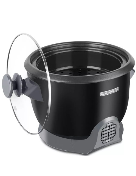 Olla Arrocera Black Decker Capacidad 28Tzs 9 Programas Tapa Vidrio Multiusos Negra