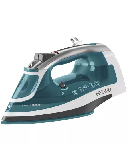 PLANCHA DE ROPA BLACK DECKER 1200W DOBLE SISTEMA SUELA ANTIADHERENTE CERAMICA SMARTSTEAM BLANCO-VERDE