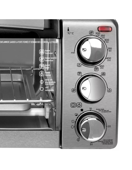 Horno Tostador Black Decker 4 Rebanadas Conveccion Natural 1150W Acero Inox