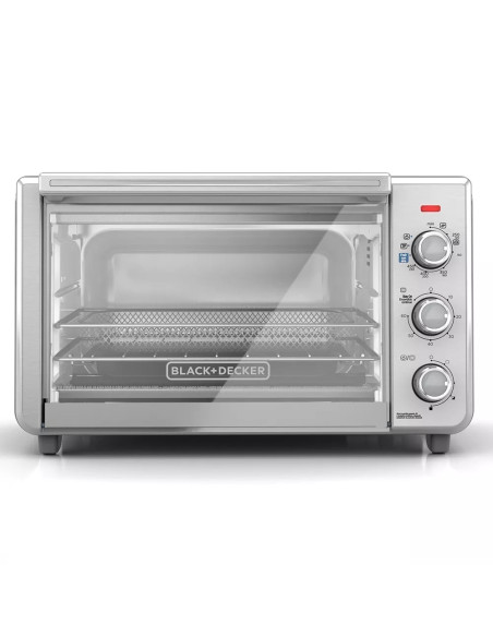 Horno Tostador Airfryer 5 En 1 Black Decker 6 Rebanadas 1500W Acero Inox