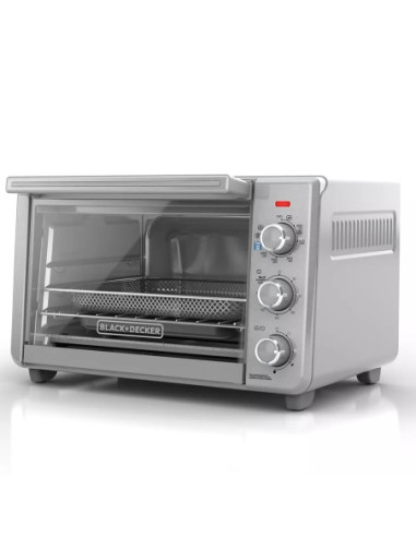 Horno Tostador Airfryer 5 En 1 Black Decker 6 Rebanadas 1500W Acero Inox