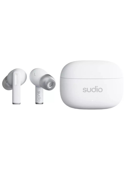 AUDIFONOS SUDIO A1 PRO INALAMBRICO ESTILO TAPON 13MM BT-MICROF. INTEGR. 6H DUR. USB-C IPX4 CANCELA RUIDO BLANCO