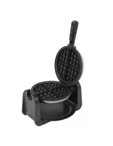 Waflera Giratoria Black Decker Estilo Belga Divisor De 4 Secciones Antiadherente Gris