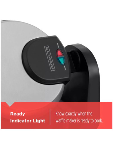 Waflera Giratoria Black Decker Estilo Belga Divisor De 4 Secciones Antiadherente Gris