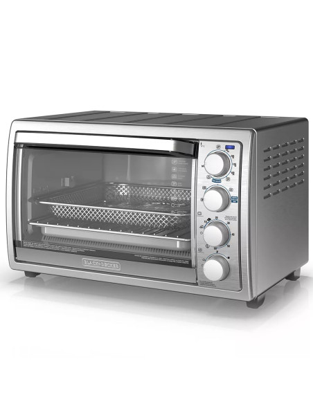 Horno Tostador Airfryer 7 En 1 Black Decker Con Sistema Conveccion 1500w Acero Inox