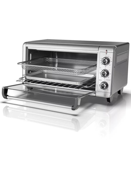 Horno Tostador Airfryer 7 En 1 Black Decker Con Sistema Conveccion 1500w Acero Inox