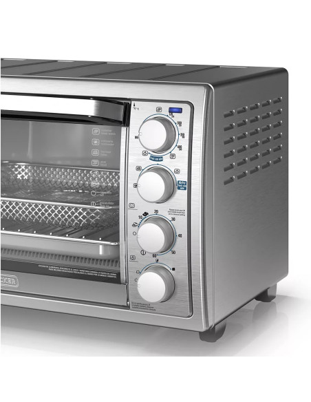 Horno Tostador Airfryer 7 En 1 Black Decker Con Sistema Conveccion 1500w Acero Inox