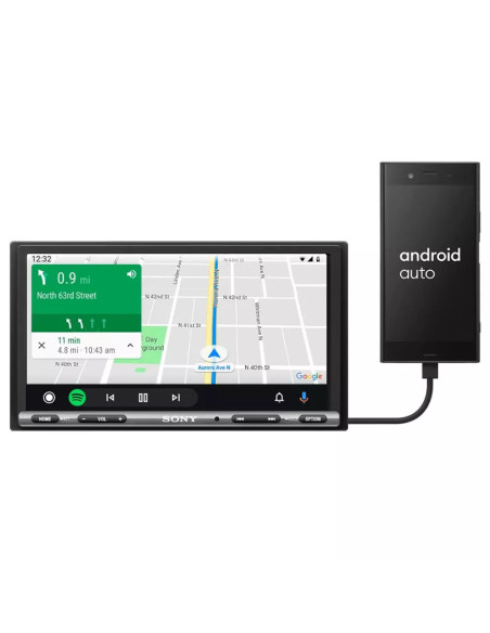 Radio De Carro Sony Pantalla 17 6Cm 4 Altavoces 55W Fm Bt Usb Aux Touch Comando De Voz Acceso Camara Post  Extrabass