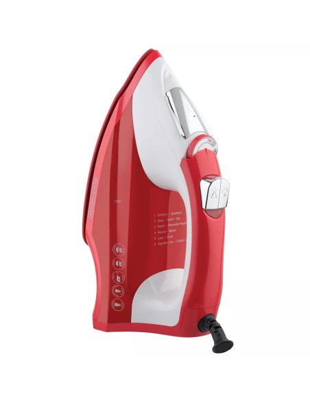 Plancha de Ropa Black Decker Light Easy 1200W Suela Antiadherente Ceramica Smartsteam Blanco Rojo