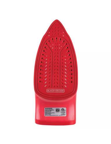 Plancha de Ropa Black Decker Light Easy 1200W Suela Antiadherente Ceramica Smartsteam Blanco Rojo