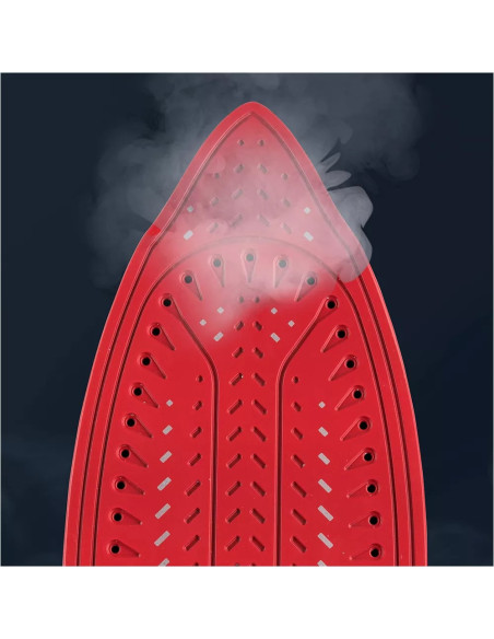 Plancha de Ropa Black Decker Light Easy 1200W Suela Antiadherente Ceramica Smartsteam Blanco Rojo