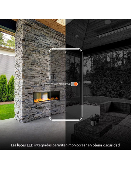 Camara Nexxt De Seguridad Wifi Vision 150 Grados 10Mts 2 Focos Ext  Hasta 128Gb Nocturno