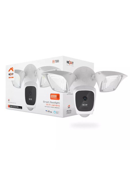 Camara Nexxt De Seguridad Wifi Vision 150 Grados 10Mts 2 Focos Ext  Hasta 128Gb Nocturno