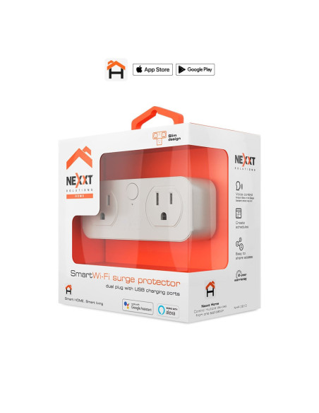 Tomacorriente Smart Nexxt 2  Enchufes Y 2Usb Wifi Alexa Google Assist  Hasta 1875W Ios Andr
