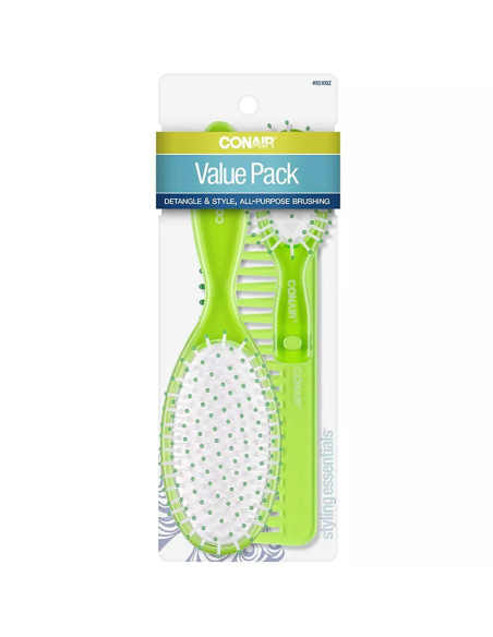 Set De Cepillos Conair 3 Pzas Colores