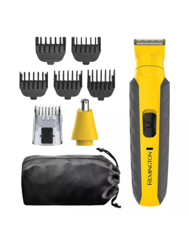 Recortadora Todo En 1 Remington Indestructible Recargable Cuchillas Acero Inox  Amarilla