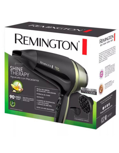 SECADOR DE CABELLO REMINGTON 1900W 3 NIVELES 2 VELOCIDADES AGUACATE