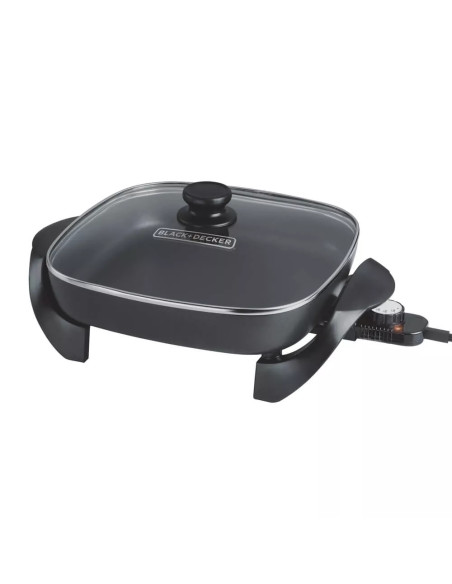 SARTEN ELECTRICO BLACK DECKER 1200W ANTIADHERENTE CONTROL TEMPERATURA TAPA TRANSPARENTE