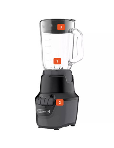 LICUADORA BLACK DECKER HILEX 800W JARRA VIDRIO 1.5 LTS 4 VEL. NEGRA