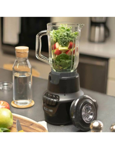 LICUADORA BLACK DECKER HILEX 800W JARRA VIDRIO 1.5 LTS 4 VEL. NEGRA