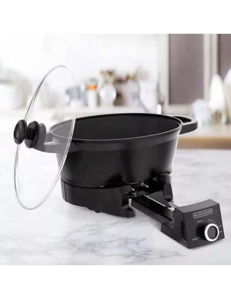 Olla Multifuncion Black Decker 28 Tazas 5 Funciones 800W Tapa de Vidrio Templado Negra