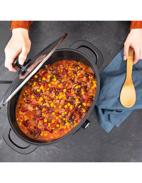 Olla Multifuncion Black Decker 28 Tazas 5 Funciones 800W Tapa de Vidrio Templado Negra