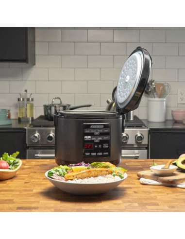 Olla Multifuncion Black Decker Digital 12 Tazas 12 Funciones 500W Negra