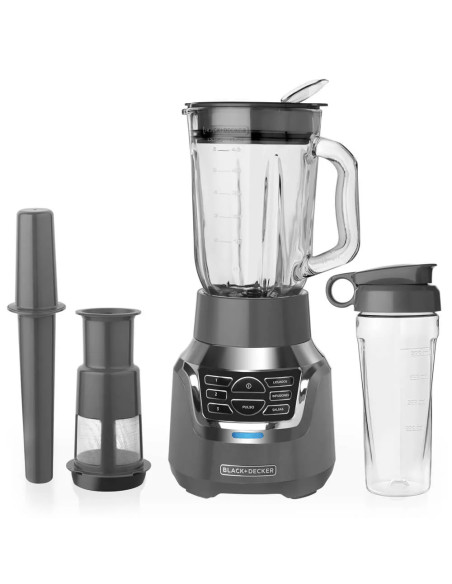 Licuadora Black Decker 3 En 1  900W 3 Vel  3 Funciones Progr  Gris
