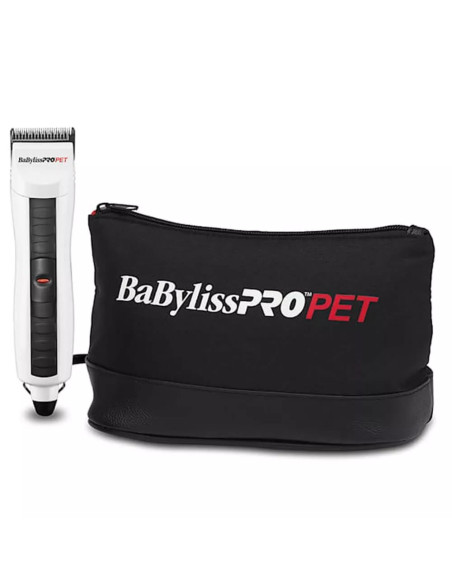 Cortador de Pelo Baby Liss Pro para Mascotas 10Pcs Dos Velocidades Alambrico Blanco