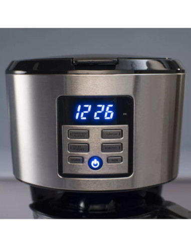 CAFETERA BLACK DECKER 12 TAZAS PROGRAMABLE DIGITAL CON JARRA DE VIDRIO NEGRA