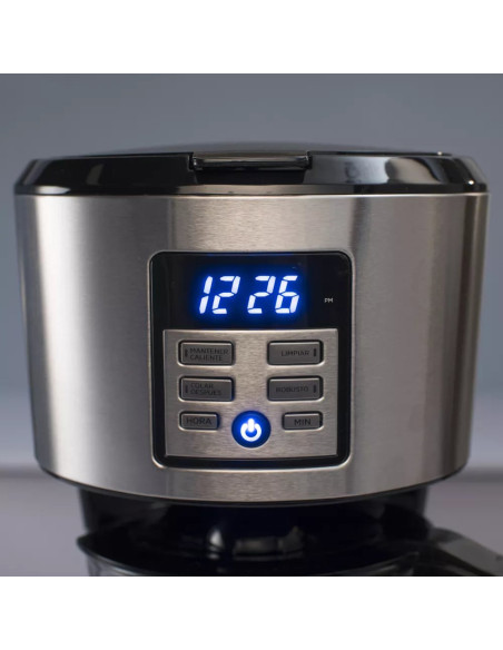 CAFETERA BLACK DECKER 12 TAZAS PROGRAMABLE DIGITAL CON JARRA DE VIDRIO NEGRA