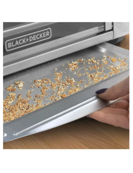 HORNO TOSTADOR AIRFRYER 5 EN 1 BLACK DECKER 8 REBANADAS 1500W ACERO INOX.