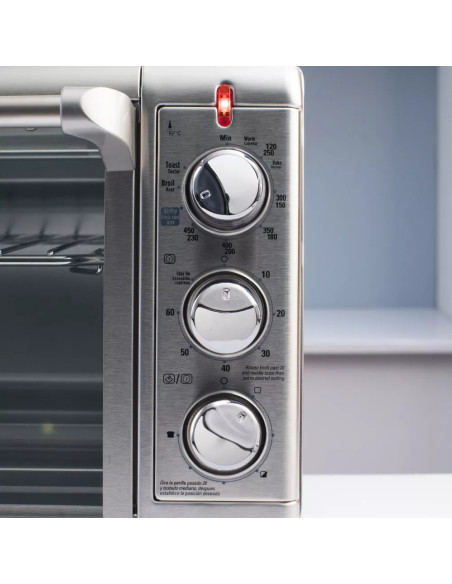 HORNO TOSTADOR AIRFRYER 5 EN 1 BLACK DECKER 8 REBANADAS 1500W ACERO INOX.