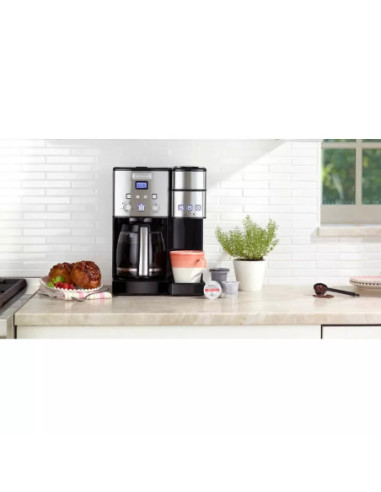 Cafetera Cuisinart Programable para 12 Tzas Jarra Vidrio y Serv  Individual 10 onz