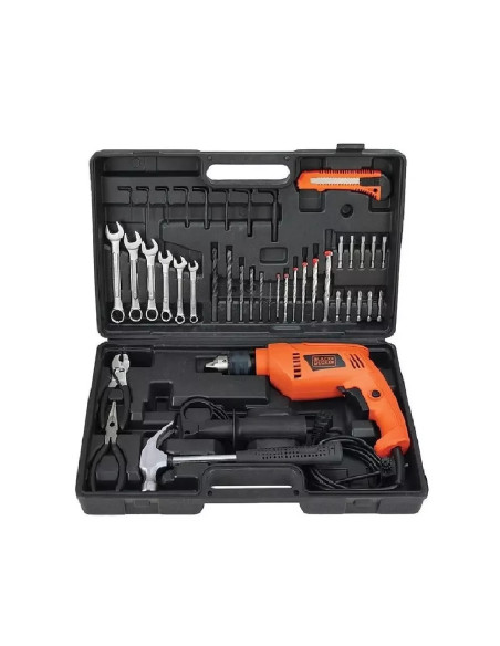 Taladro Percutor Blak Decker Alambrico de 500W 40 accesorios