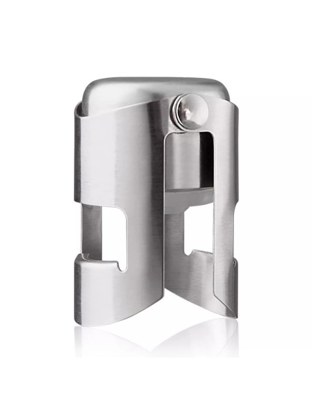 TAPON AL VACIO PARA CHAMPAGNE VACU VIN DE ACERO INOX. COLOR GRIS